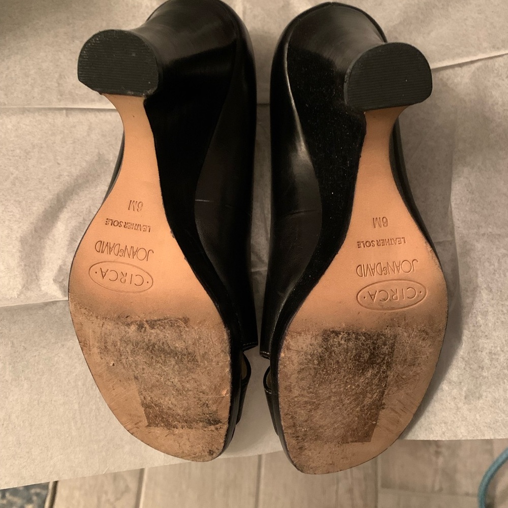 Joan & David Circa Wedge Black Open Toe Heels - image 4